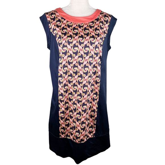 The Webster Miami Target Shift Dress 14 Sleeveless Lightweight Navy Coral - Picture 5 of 14